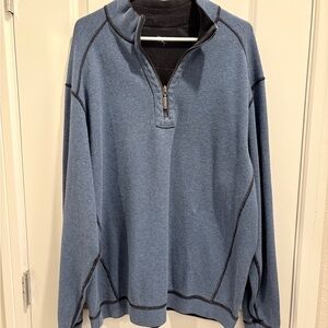 Tommy Bahama Men's Blue Quarter-Zip Sweater